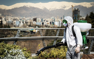 مراکز پرتردد شهر تهران توسط سازمان آتشنشانی ضد عفونی شد